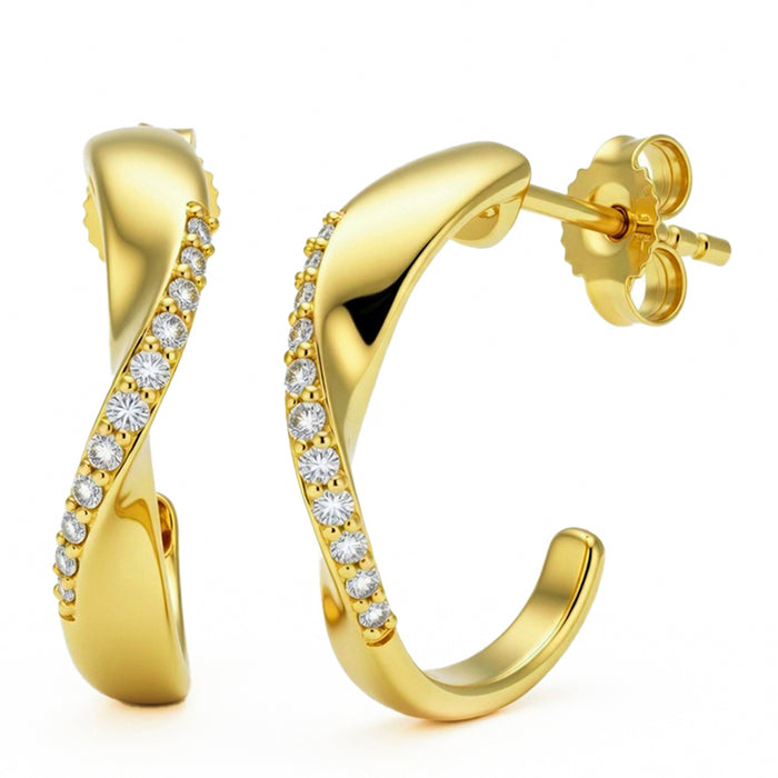 SPECIAL! .13ct G SI 14kt Yellow Gold Diamond J Hoop Earrings