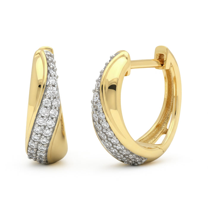 SPECIAL! .19ct G SI 14kt Yellow Gold Diamond Hoop Huggie Earrings