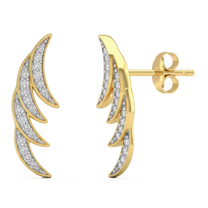 SPECIAL! .16ct G SI 14kt Yellow Gold Diamond Ear Crawler Stud Earrings