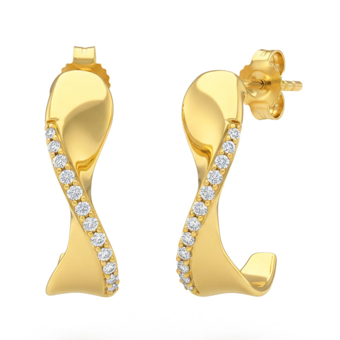 SPECIAL! .16ct G SI 14kt Yellow Gold Diamond J Hoop Earrings