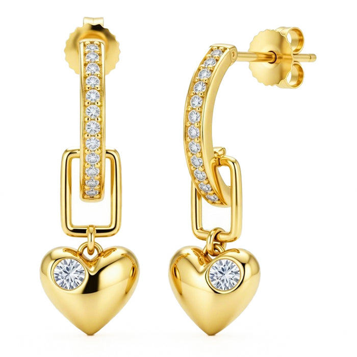 SPECIAL! .25ct G SI 14kt Yellow Gold Diamond Heart Drop Earrings