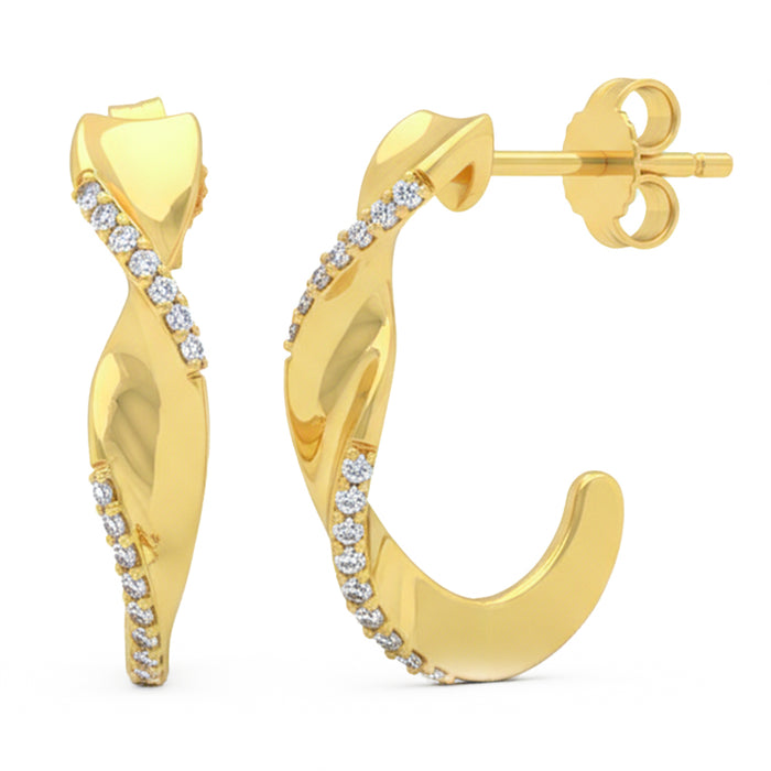 SPECIAL! .13ct G SI 14kt Yellow Gold Diamond J Hoop Earrings