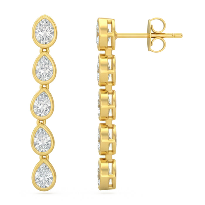 SPECIAL! .98ct G SI 14kt Yellow Gold Diamond Bezel Set Drop Earrings