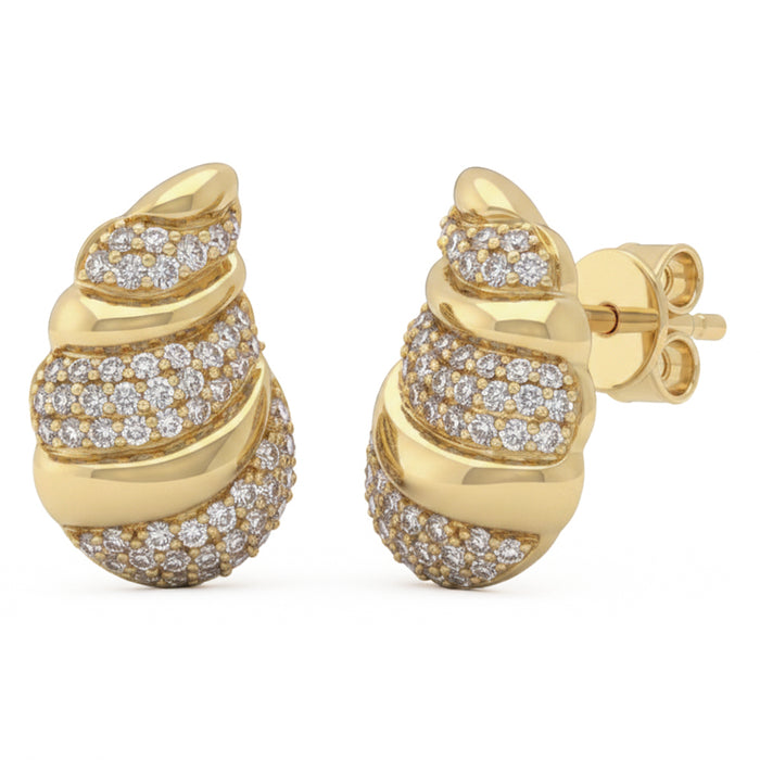SPECIAL! .39ct G SI 14kt Yellow Gold Pear Shaped Modern Diamond Stud Earrings