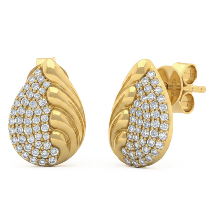 SPECIAL! .48ct G SI 14kt Yellow Gold Pear Shaped Modern Diamond Earrings