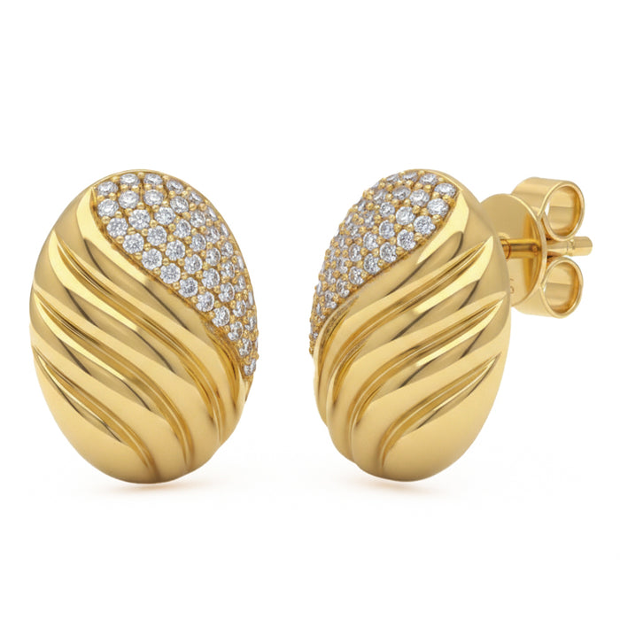 SPECIAL! .30ct G SI 14kt Yellow Gold Oval Shape Diamond Modern Stud Earrings