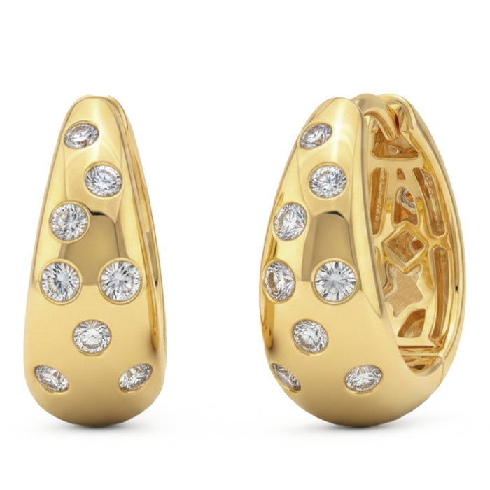 SPECIAL! .26ct G SI 14kt Yellow Gold Modern Chunky Diamond Hoop Earrings