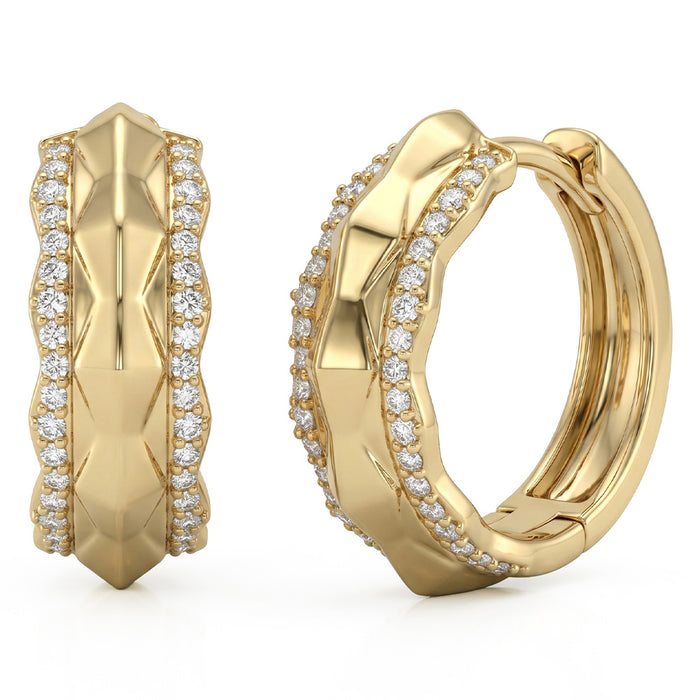 SPECIAL! .23ct G SI 14kt Yellow Gold Diamond Modern Hoop Earrings