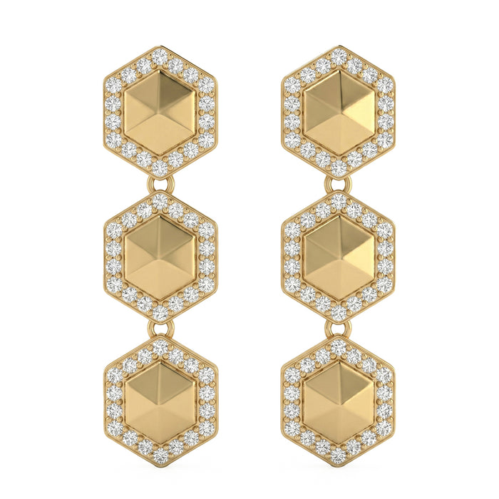 SPECIAL! .30ct G SI 14kt Yellow Gold Diamond Modern Drop Earrings