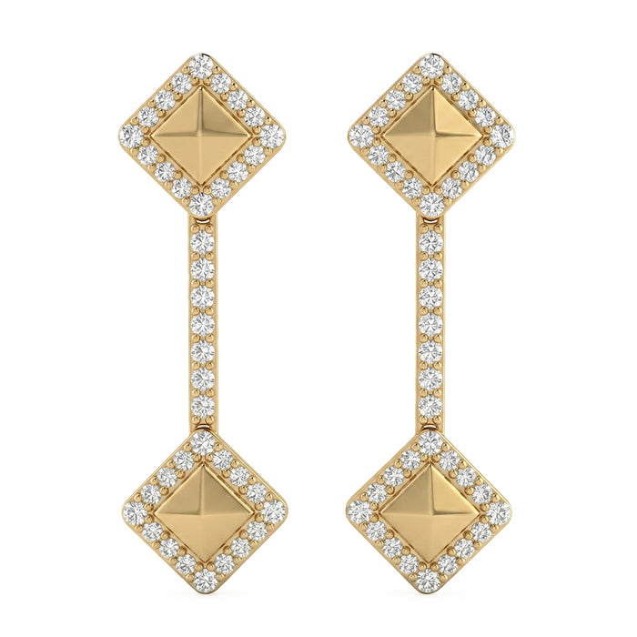 SPECIAL! .31ct G SI 14kt Yellow Gold Diamond Modern Drop Earrings