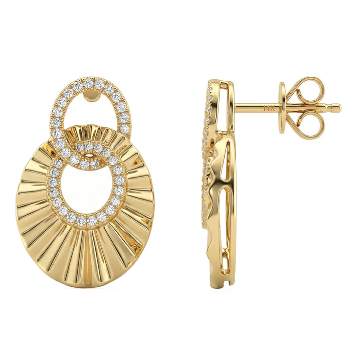 SPECIAL! .26ct G SI 14kt Yellow Gold Diamond Disc Drop Earrings