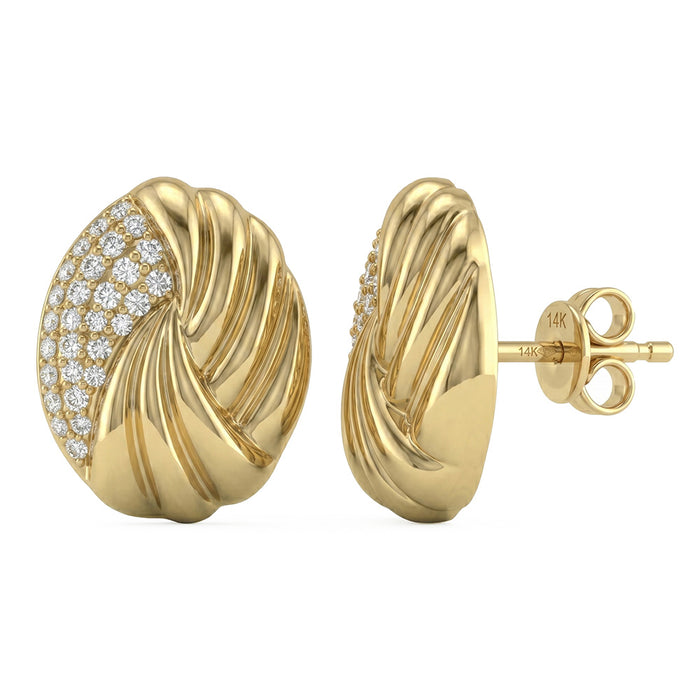 SPECIAL! .26ct G SI 14kt Yellow Gold Diamond Modern Stud Earrings