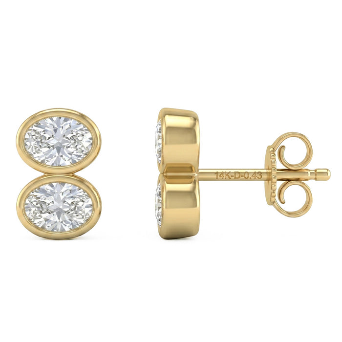 SPECIAL! .45ct G SI 14kt Yellow Gold Diamond Bezel Set Stud Earrings