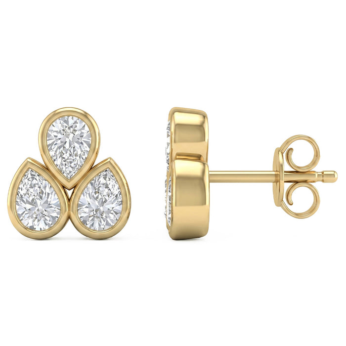 SPECIAL! .37ct G SI 14kt Yellow Gold Diamond Bezel Set Stud Earrings
