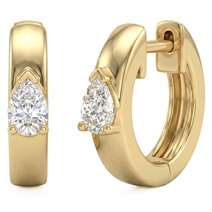 SPECIAL! .22ct G SI 14kt Yellow Gold Diamond Hoop Earrings Post & Click