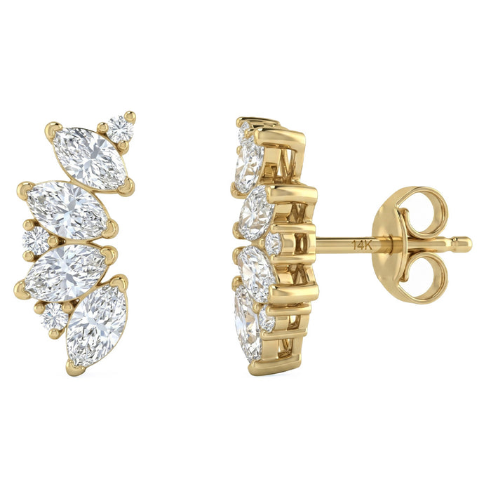 SPECIAL! .52ct G SI 14kt Yellow Gold Diamond Ear Crawler Stud Earrings