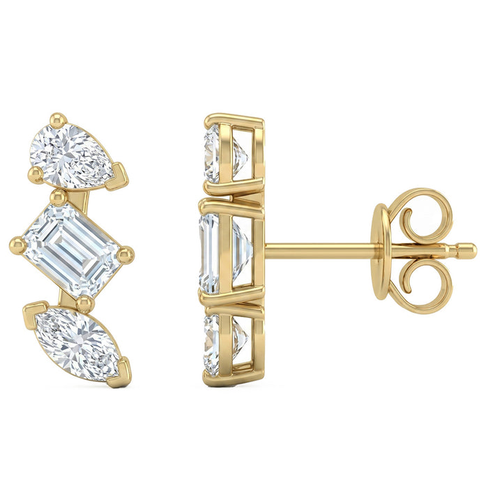 SPECIAL! .66ct G SI 14kt Yellow Gold Diamond Ear Crawler Stud Earrings
