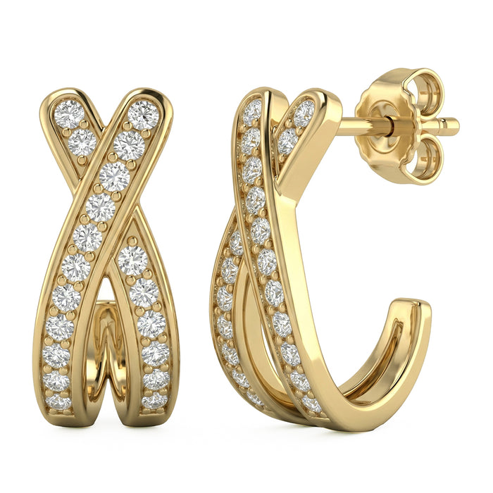 SPECIAL! .33ct G SI 14kt Yellow Gold Diamond J Hoop Earrings