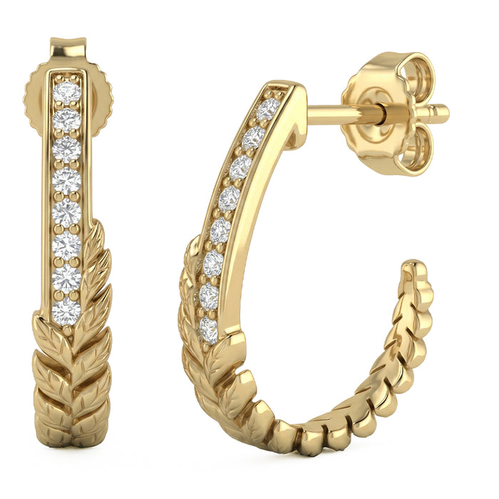 SPECIAL! .16ct G SI 14kt Yellow Gold Diamond J Hoop Earrings
