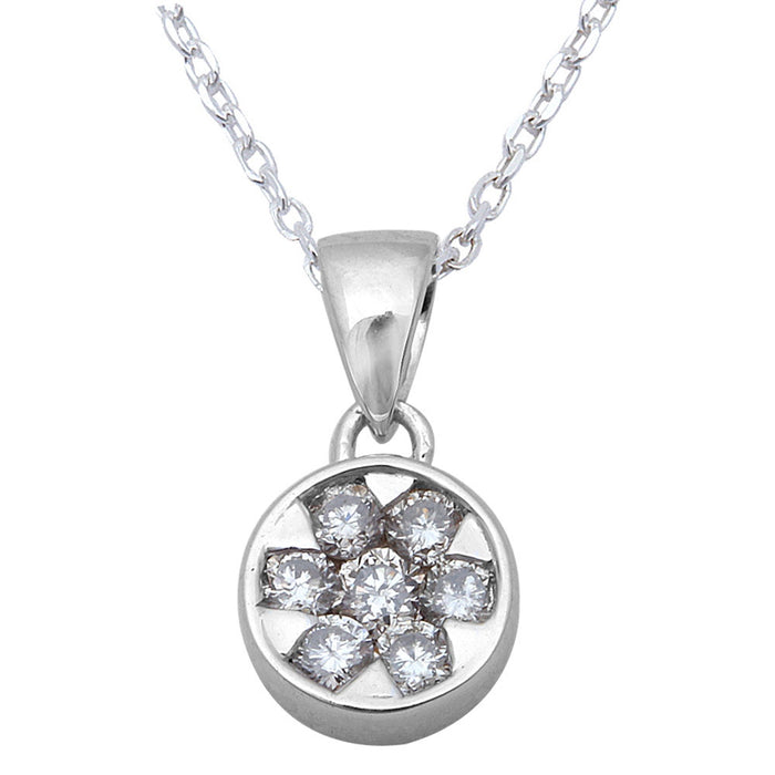 DIAMOND CLOSEOUT! .25ct 14kt White Gold Round Diamond Pendant Necklace 18" Chain