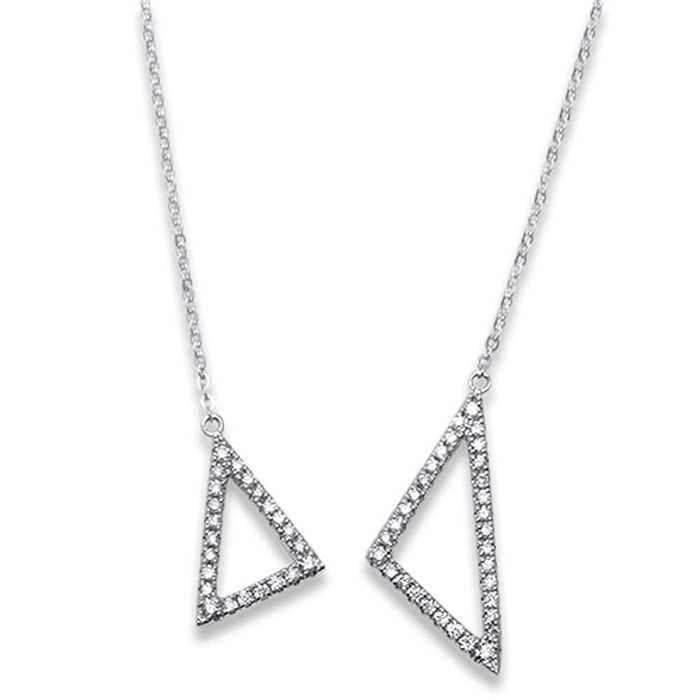 DIAMOND CLOSEOUT! .22ct F SI1 14k White Gold Trendy Shapes Diamond Pendant Necklace 17"