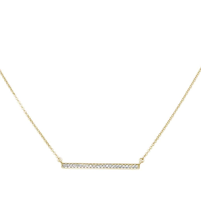 DIAMOND CLOSEOUT! .07ct 14kt Yellow Gold Diamond Trendy Bar Pendant 18" Necklace