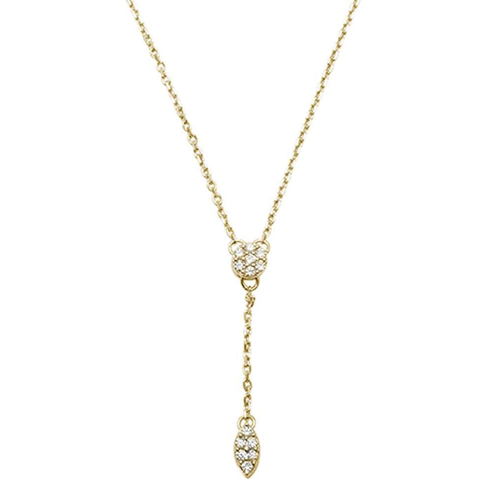 DIAMOND CLOSEOUT! .12ct 14kt Yellow Gold Drop Dangle Lariat Pendant Necklace 18"