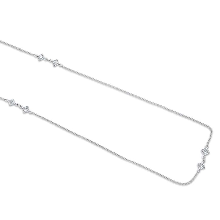 DIAMOND CLOSEOUT! .25ct 14kt White Gold Trendy Round Diamond Pendant 20" Necklace Long