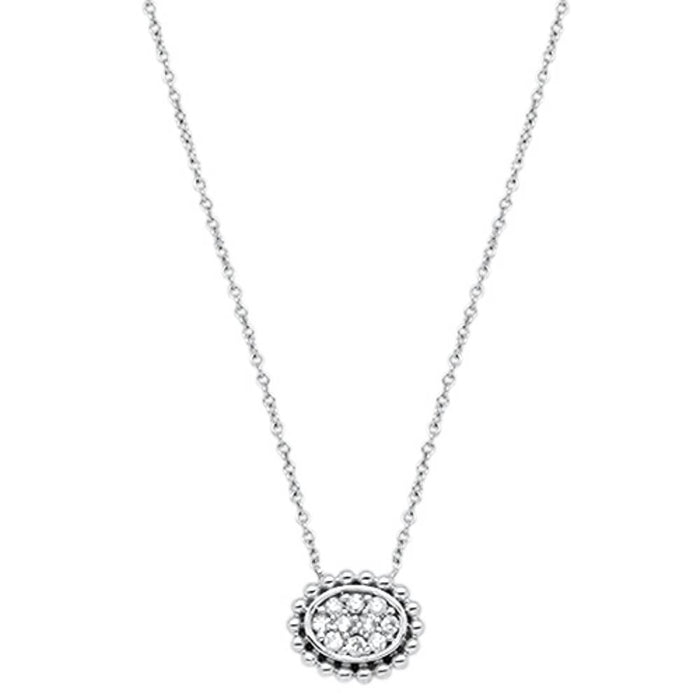 DIAMOND CLOSEOUT! .13cts 14kt White Gold Round Diamond Pendant Necklace 18" Long