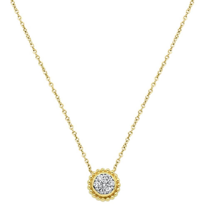 DIAMOND CLOSEOUT! .13cts 14kt Yellow Gold Round Diamond Pendant Necklace 18" Long