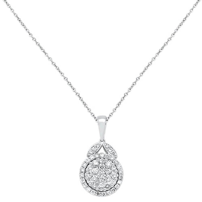 DIAMOND CLOSEOUT! .58cts 14kt White Gold Round Diamond Pendant Necklace 18" Long