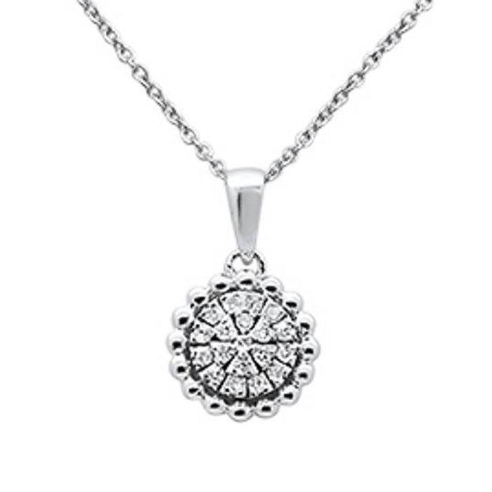 DIAMOND CLOSEOUT! .10ct 14k White Gold Round Diamond Pendant Necklace 18" Long