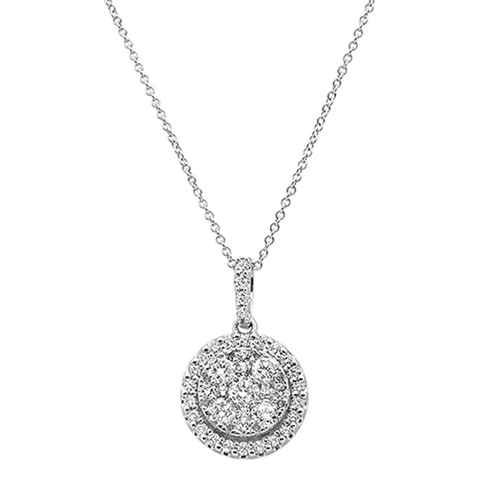 DIAMOND CLOSEOUT! .76ct 14k White Gold Round Diamond Pendant Necklace 18" Long