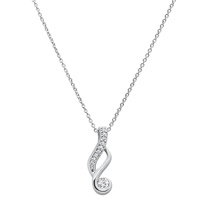 DIAMOND CLOSEOUT! .20ct 14k White Gold Elegant Diamond Pendant Necklace 18"Long