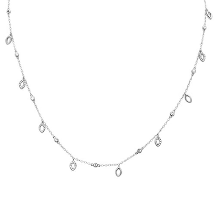 DIAMOND CLOSEOUT! .53ct G SI 14k White Gold Diamond Pendant Designer Necklace 16" Long+(1"ext)