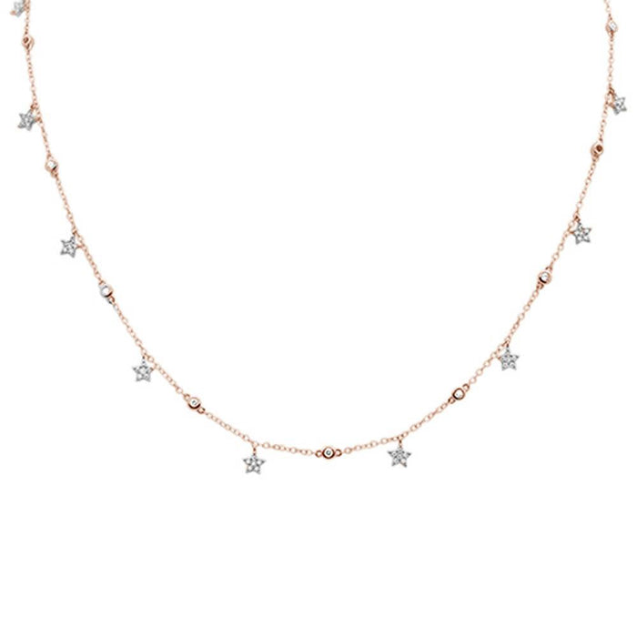 DIAMOND CLOSEOUT! .60ct G SI 14k Rose Gold Diamond Designer Pendant Necklace 16" Long+(1"ext)
