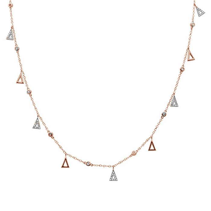 DIAMOND CLOSEOUT! .54ct G SI 14k Rose Gold Diamond Designer Pendant Necklace 16" Long+(1"ext)