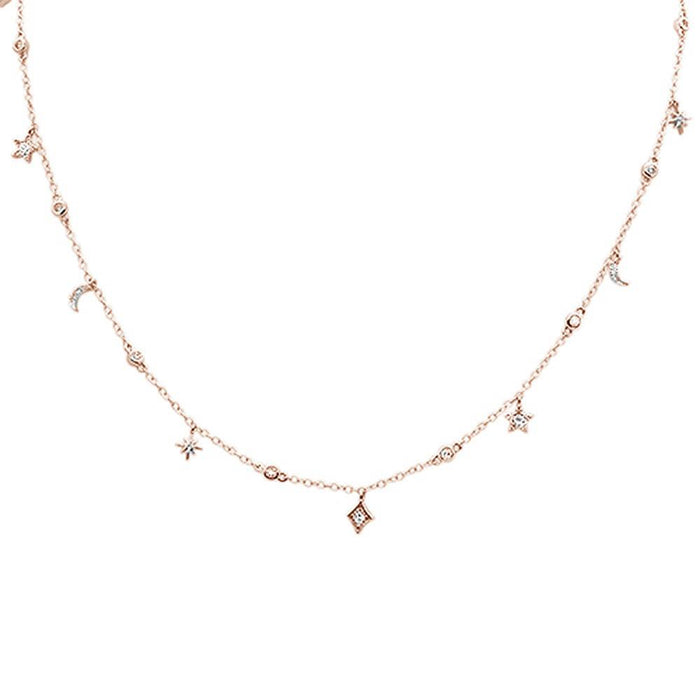 DIAMOND CLOSEOUT! .47ct G SI 14k Rose Gold Diamond Pendant Necklace 16" Long+(1"ext)