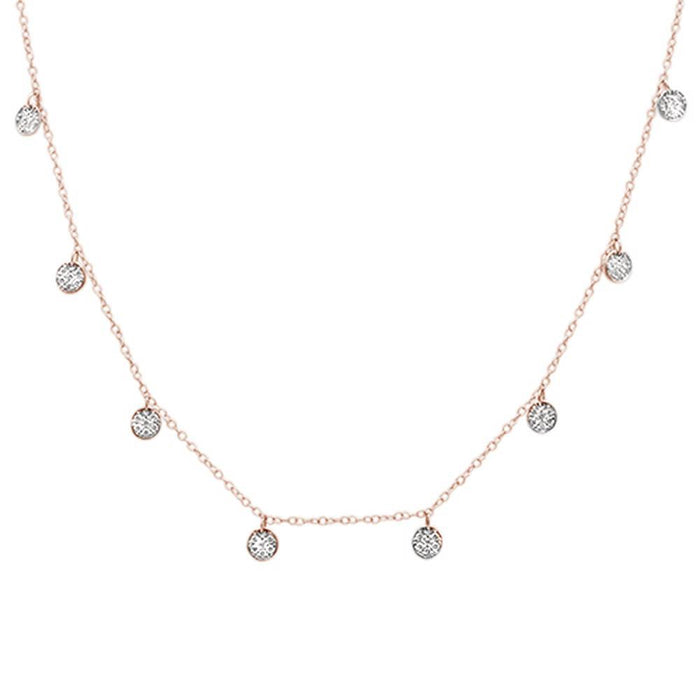 DIAMOND CLOSEOUT! .53ct G SI 14k Rose Gold Diamond Pendant Necklace 17" Long