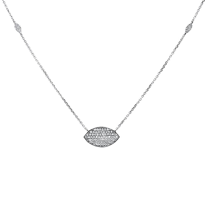 DIAMOND CLOSEOUT! .24ct 14k White Gold Diamond Evil Eye Hamsah Protect Pendant Necklace 18"