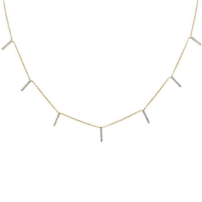 DIAMOND CLOSEOUT! .13ct 14kt Yellow Gold Trendy Diamond Charm Pendant Necklace 16"+2" Ext