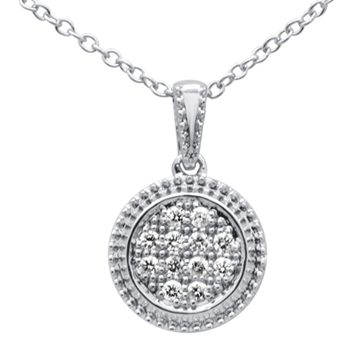 DIAMOND CLOSEOUT! .10ct 10K White Gold Diamond Solitaire Pendant Necklace 18"