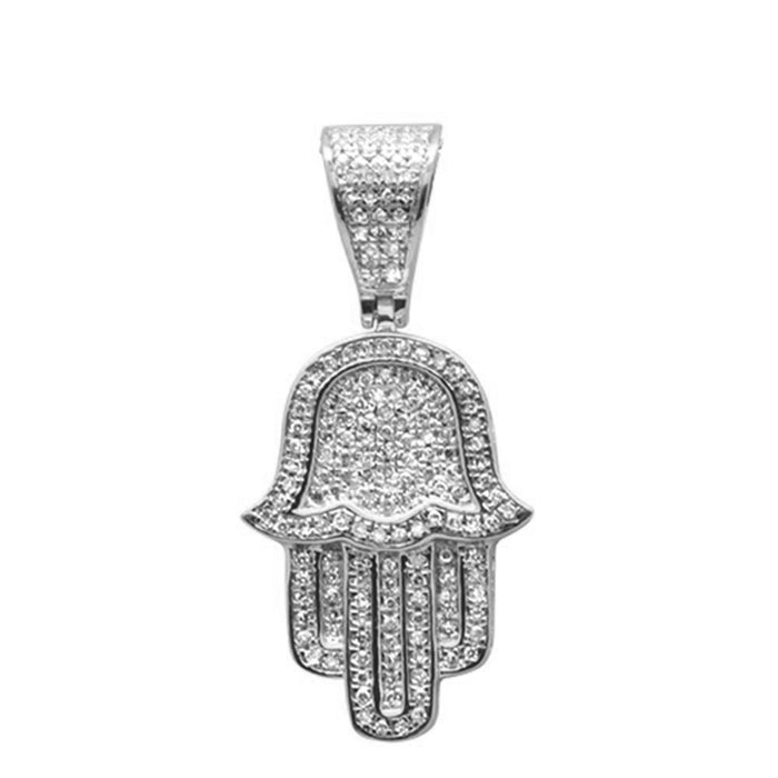 SPECIAL! .28ct G SI 10K White Gold Hand of Hamsa Diamond Pendant