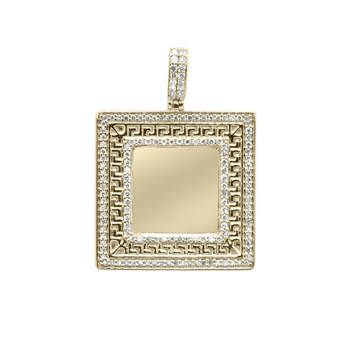 DIAMOND CLOSEOUT! .31CT G SI 10K Yellow Gold Diamond Micro Pave Iced Out Memory Charm Pendant