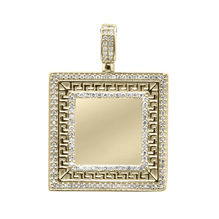 DIAMOND CLOSEOUT! .31CT G SI 14K Yellow Gold Diamond Micro Pave Iced Out Memory Charm Pendant