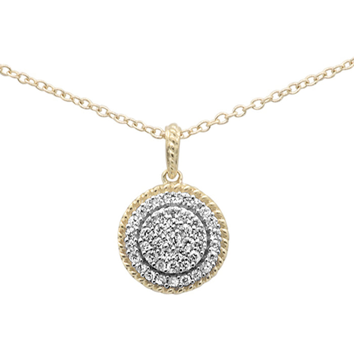 DIAMOND CLOSEOUT! .26ct F SI 10K Yellow Gold Diamond Round Solitaire Pendant Necklace 18" Chain
