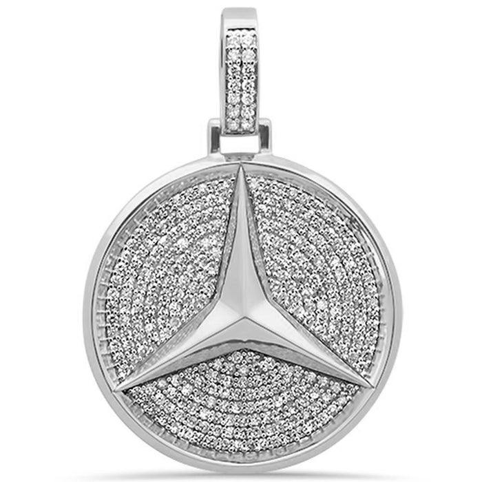 DIAMOND CLOSEOUT! 1.78ct G SI 10K White Gold Diamond Hip Hop Logo Emblem Iced Out Charm Pendant