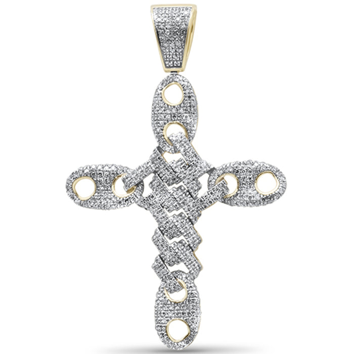 DIAMOND CLOSEOUT! 1.08ct G SI 10K Yellow Gold Diamond Cross Hip Hop Pendant