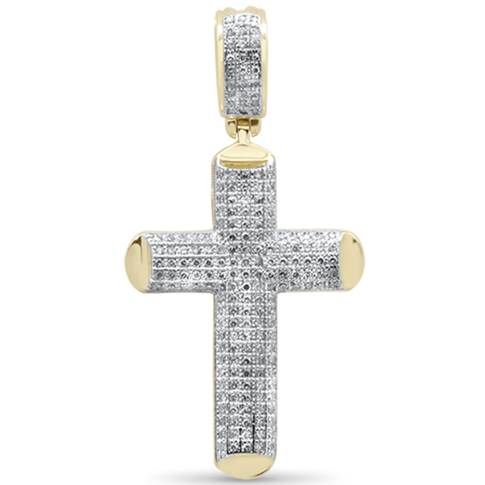 DIAMOND CLOSEOUT! .53ct G SI 10K Yellow Gold Diamond Cross Hip Hop Pendant