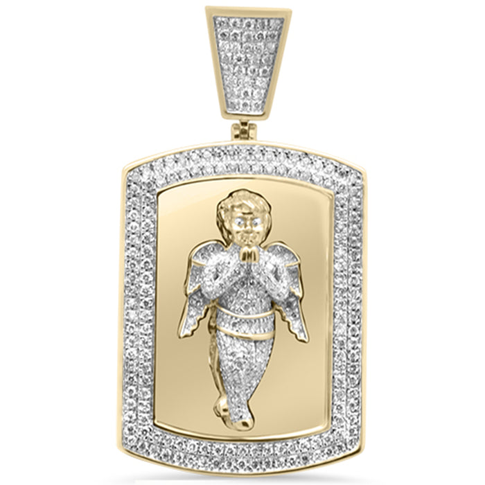 DIAMOND CLOSEOUT! 1.39ct G SI 10K Yellow Gold Diamond Hip Hop Iced Out Cherub Angel Cupid Charm Pendant